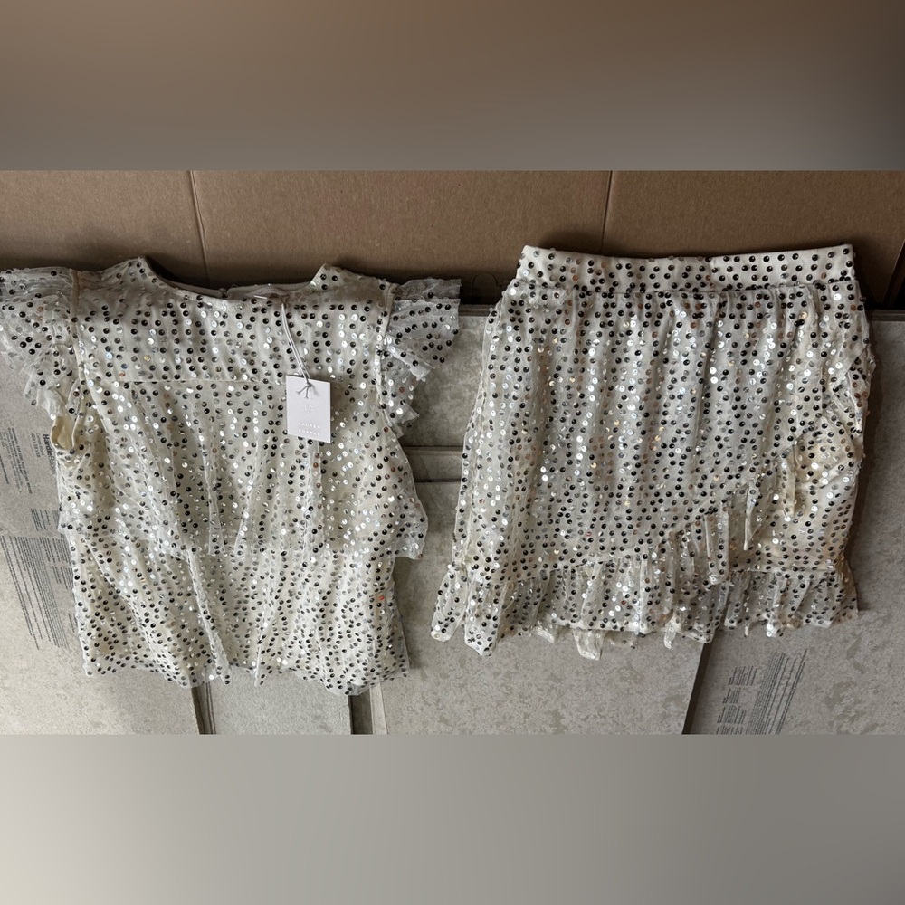 Lauren Conrad Sequin ruffle outfit - NWT!